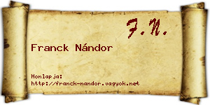 Franck Nándor névjegykártya